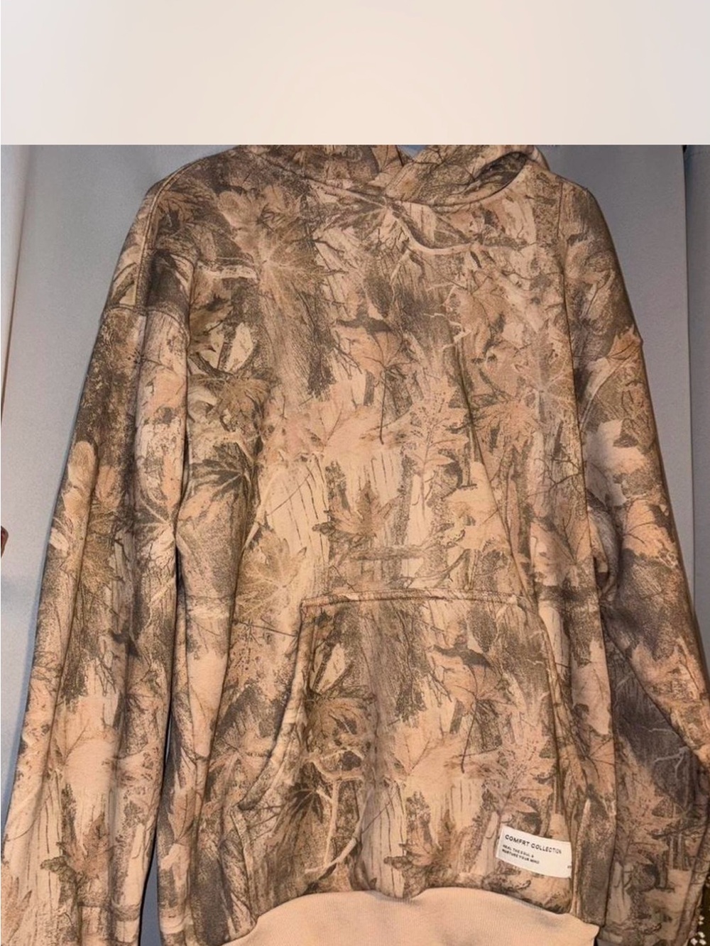 COMFRT Camo Print Pullover Hoodie in Beige and Brown BRAND NEW